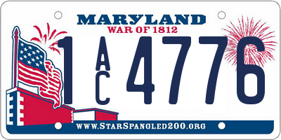 MD license plate 1AC4776
