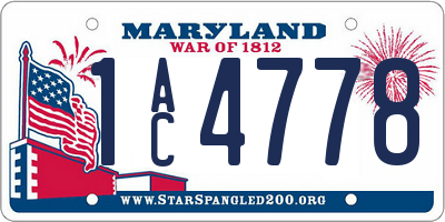 MD license plate 1AC4778