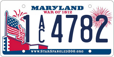 MD license plate 1AC4782