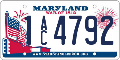 MD license plate 1AC4792
