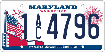 MD license plate 1AC4796