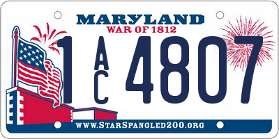 MD license plate 1AC4807