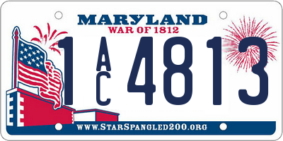 MD license plate 1AC4813