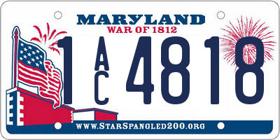 MD license plate 1AC4818