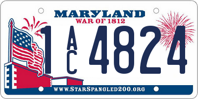 MD license plate 1AC4824