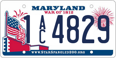 MD license plate 1AC4829