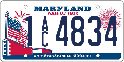 MD license plate 1AC4834