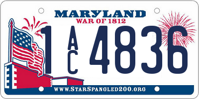 MD license plate 1AC4836