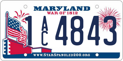 MD license plate 1AC4843