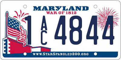 MD license plate 1AC4844