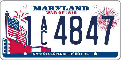 MD license plate 1AC4847