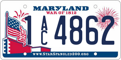 MD license plate 1AC4862