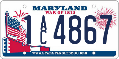 MD license plate 1AC4867