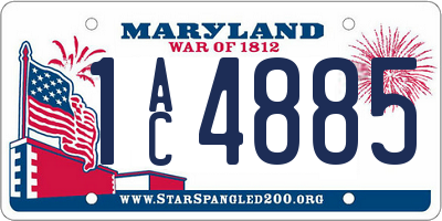 MD license plate 1AC4885
