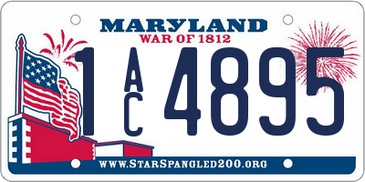 MD license plate 1AC4895