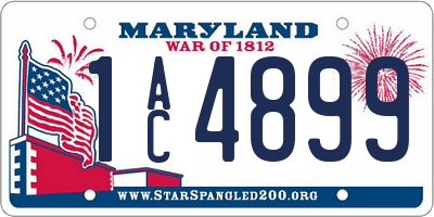 MD license plate 1AC4899