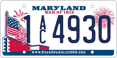 MD license plate 1AC4930