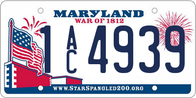 MD license plate 1AC4939