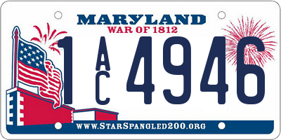 MD license plate 1AC4946
