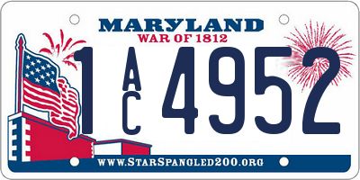 MD license plate 1AC4952