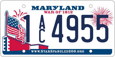 MD license plate 1AC4955