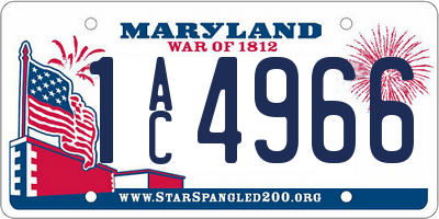 MD license plate 1AC4966