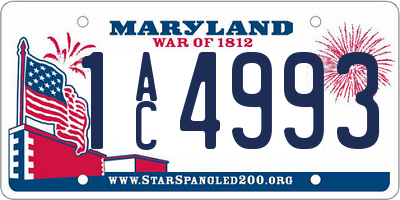MD license plate 1AC4993