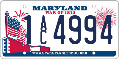 MD license plate 1AC4994