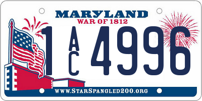 MD license plate 1AC4996