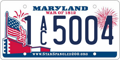 MD license plate 1AC5004