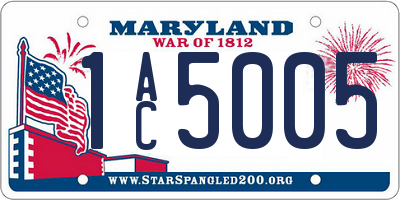 MD license plate 1AC5005
