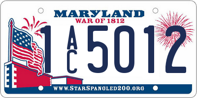 MD license plate 1AC5012