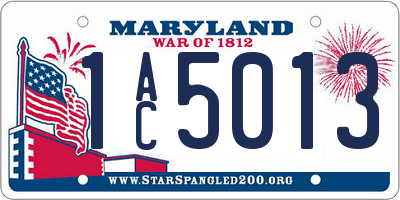 MD license plate 1AC5013