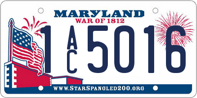 MD license plate 1AC5016
