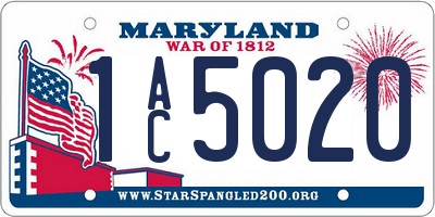 MD license plate 1AC5020