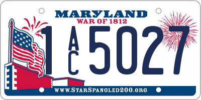 MD license plate 1AC5027