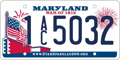 MD license plate 1AC5032