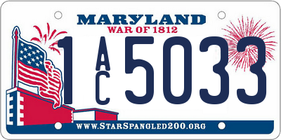 MD license plate 1AC5033