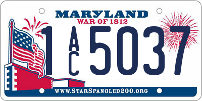 MD license plate 1AC5037