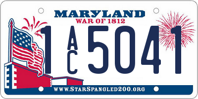 MD license plate 1AC5041