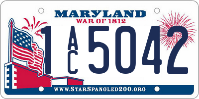 MD license plate 1AC5042