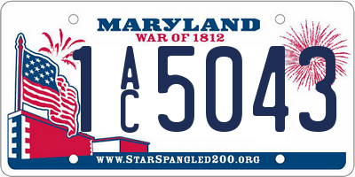 MD license plate 1AC5043