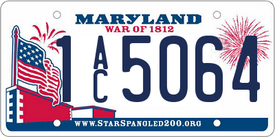 MD license plate 1AC5064