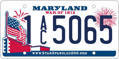 MD license plate 1AC5065