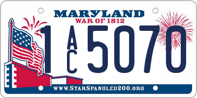 MD license plate 1AC5070