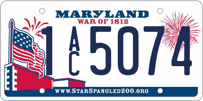 MD license plate 1AC5074
