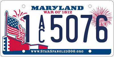 MD license plate 1AC5076