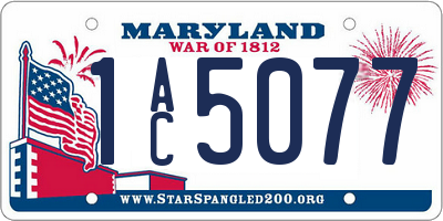 MD license plate 1AC5077