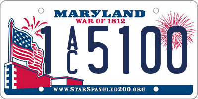 MD license plate 1AC5100