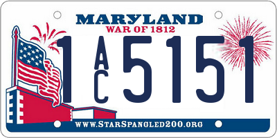 MD license plate 1AC5151